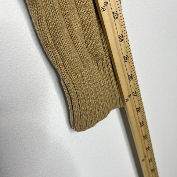 Eddie Bauer Sweater Mens Large Tan Shawl Collar Knit Grandpacore Linen Fisherman - Picture 8 of 9